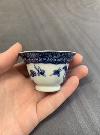 A varied collection of Chinese blue and white, and famille rose tea wares, Qianlong