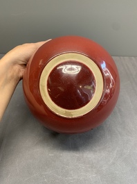 A Chinese copper-red-glazed 'jing shui wan 净水碗' or ritual water bowl, 18th C.