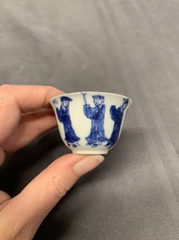 A collection of 17 Chinese blue and white wares, Kangxi/Qianlong