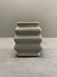 A Chinese guan-type crackle-glazed vase, Ming or earlier