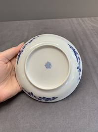 A pair of Chinese blue and white 'Catholic subject' cups and saucers with Madonna and child, Kangxi