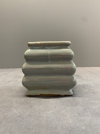 A Chinese guan-type crackle-glazed vase, Ming or earlier