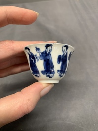 A collection of 17 Chinese blue and white wares, Kangxi/Qianlong