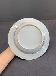 Seven Chinese Imari-style 'flowers and insects' plates, Kangxi/Yongzheng