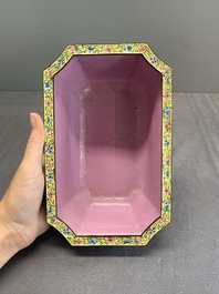 A pair of Chinese yellow-ground Canton enamel jardini&egrave;res, Jiaqing