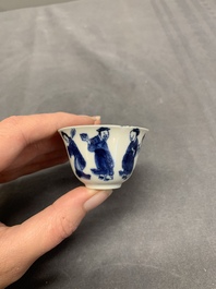 A collection of 17 Chinese blue and white wares, Kangxi/Qianlong