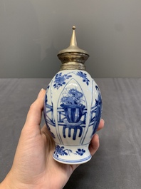 Three Chinese blue and white vases, Kangxi