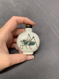 A Chinese famille rose 'grasshopper' snuff bottle, Daoguang mark and of the period