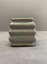 A Chinese guan-type crackle-glazed vase, Ming or earlier