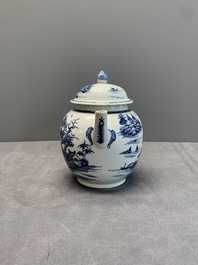 Four Chinese blue, white and famille rose teapots, Yongzheng/Qianlong