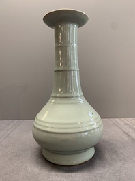 A rare Chinese Longquan celadon bottle vase, Song/Yuan