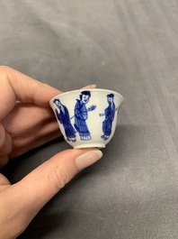A collection of 17 Chinese blue and white wares, Kangxi/Qianlong