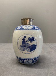 Three Chinese blue and white vases, Kangxi