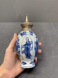 Three Chinese blue and white vases, Kangxi