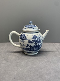 Four Chinese blue, white and famille rose teapots, Yongzheng/Qianlong