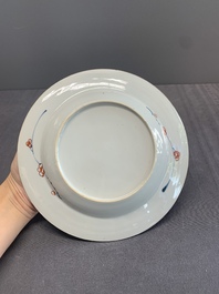 Seven Chinese Imari-style 'flowers and insects' plates, Kangxi/Yongzheng