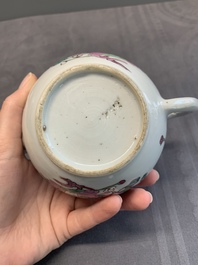 Four Chinese blue, white and famille rose teapots, Yongzheng/Qianlong