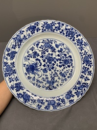 A Chinese blue and white 'four seasons' dish, Kangxi mark and of the period