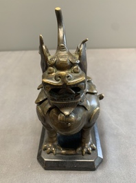 A small Chinese bronze 'luduan' incense burner and cover, Ming