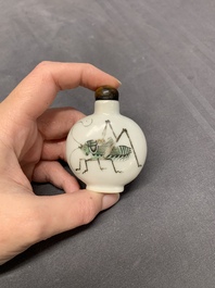 A Chinese famille rose 'grasshopper' snuff bottle, Daoguang mark and of the period