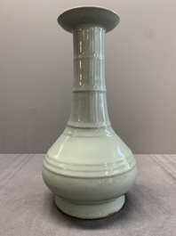 A rare Chinese Longquan celadon bottle vase, Song/Yuan