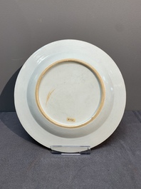 A pair of Chinese armorial plates with the arms of Giles impaling Despayne, Qianlong, ca. 1745
