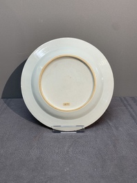 A pair of Chinese armorial plates with the arms of Giles impaling Despayne, Qianlong, ca. 1745