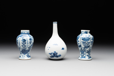A varied collection of 13 Chinese blue and white wares, Kangxi/Qianlong
