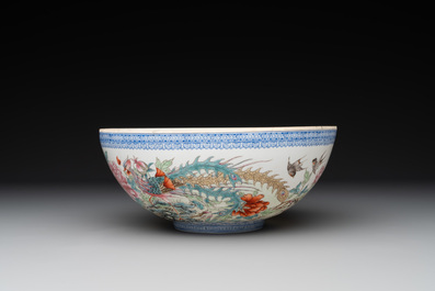 A varied collection of eight Chinese famille rose eggshell bowls, Jingdezhen mark, 20th C.