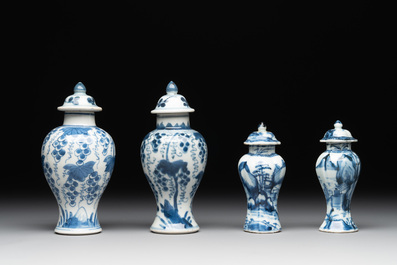 A varied collection of 13 Chinese blue and white wares, Kangxi/Qianlong