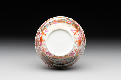A Chinese Meissen-style export porcelain 'Peter the Great' cup and saucer, Qianlong