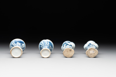 A varied collection of 13 Chinese blue and white wares, Kangxi/Qianlong