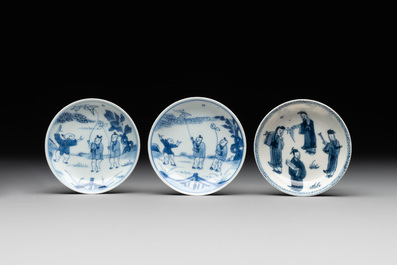 A collection of 17 Chinese blue and white wares, Kangxi/Qianlong