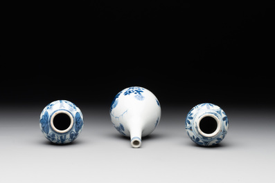 A varied collection of 13 Chinese blue and white wares, Kangxi/Qianlong