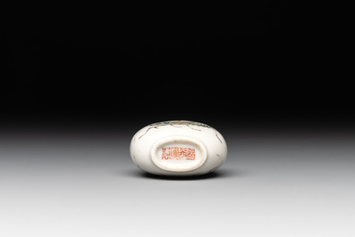 A Chinese famille rose 'grasshopper' snuff bottle, Daoguang mark and of the period