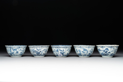 A collection of 17 Chinese blue and white wares, Kangxi/Qianlong