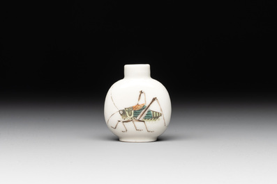 A Chinese famille rose 'grasshopper' snuff bottle, Daoguang mark and of the period