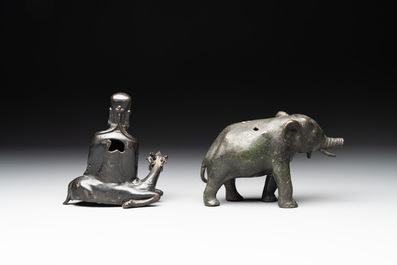 A collection of six Chinese bronze wares, Yuan and later