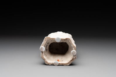 A Chinese Dehua blanc de Chine seated Guanyin, Qianlong mark, Republic