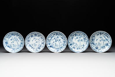 A collection of 17 Chinese blue and white wares, Kangxi/Qianlong