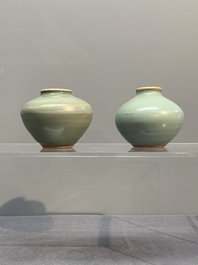 Six Chinese Longquan celadon jarlets, Yuan/Ming