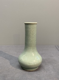 A Chinese Longquan celadon bottle vase, Song