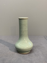 A Chinese Longquan celadon bottle vase, Song