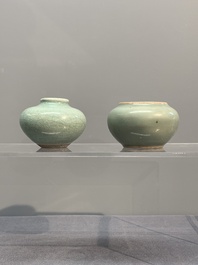 Six Chinese Longquan celadon jarlets, Yuan/Ming
