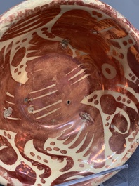 A rare Hispano-Moresque lustre-glazed basket and a porringer, 16/17th C.