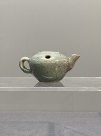 A Chinese Longquan celadon water dropper, Song