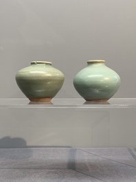 Six Chinese Longquan celadon jarlets, Yuan/Ming