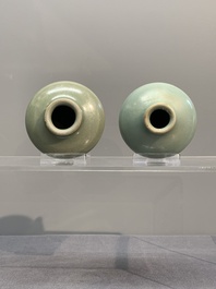 Six Chinese Longquan celadon jarlets, Yuan/Ming