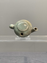 A Chinese Longquan celadon water dropper, Song