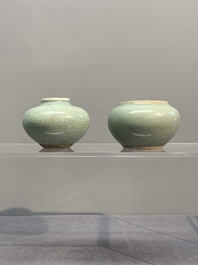 Six Chinese Longquan celadon jarlets, Yuan/Ming